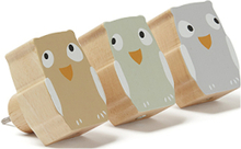 Hooks Owls 3 Set Edvin Home Kids Decor Hooks & Hangers Multi/mønstret Kid's Concept*Betinget Tilbud