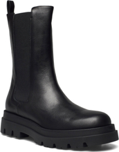 New Square Chunly Elastic Shoes Chelsea Boots Black Apair