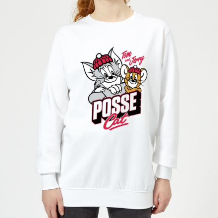 Tom & Jerry Posse Cat Women's Sweatshirt - White - L - White
