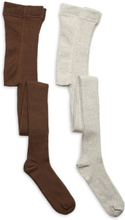 Stocking - Solid Rib 2-Pack Socks & Tights Tights Multi/mønstret Minymo*Betinget Tilbud