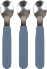 Silic Spoons 3-Pack - Powder Blue Home Meal Time Cutlery Blå Filibabba*Betinget Tilbud