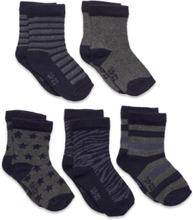 Sock W. Pattern Socks & Tights Socks Grå Minymo*Betinget Tilbud