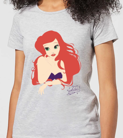 Disney Princess Colour Silhouette Ariel Women's T-Shirt - Grey - XL