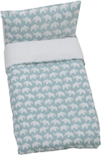 Elephant Eco, Bed Set, Crib, Blue Home Sleep Time Bed Sets Blå Rätt Start*Betinget Tilbud