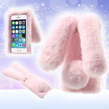 Bunny Shape Warm Fur TPU Shell til iPhone SE / 5S / 5