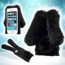 Bunny Shape Warm Fur TPU Case for iPhone SE 5S 5