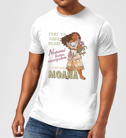 Disney Moana Natural Born Navigator Men's T-Shirt - White - XXL - White