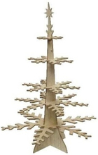 Houten sneeuwvlok tafeldecoratie kerstboom etagere 80 cm