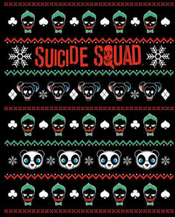 DC Comics Suicide Squad Knit Pattern Damen Weihnachtspullover – Schwarz - XXL