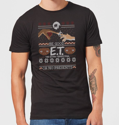 E.T. the Extra-Terrestrial Be Good or No Presents Men's T-Shirt - Black - XS