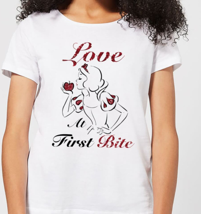 Disney Princess Snow White Love At First Bite Women's T-Shirt - White - XXL