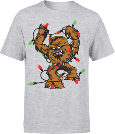 Star Wars Weihnachten Chewbacca Tangled Fairy Lights T-Shirt - Grau - XXL