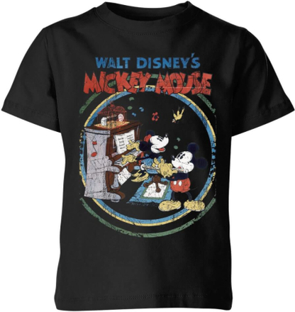 Disney Retro Poster Piano Kids' T-Shirt - Black - 5-6 Years - Black