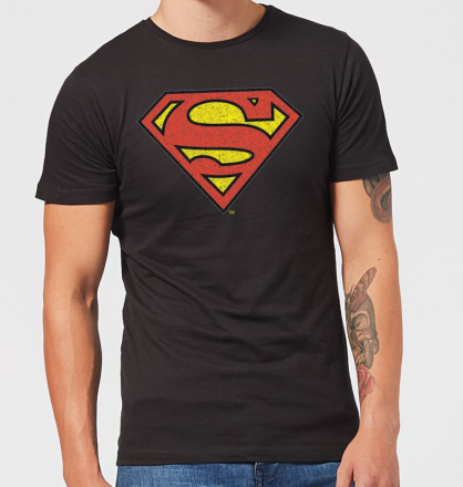 Originals Official Superman Crackle Logo Herren T-Shirt - Schwarz - XXL