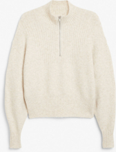 Knitted turtleneck sweater - White