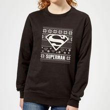 DC Comics Superman Knit Pattern Damen Weihnachtspullover – Schwarz - XS