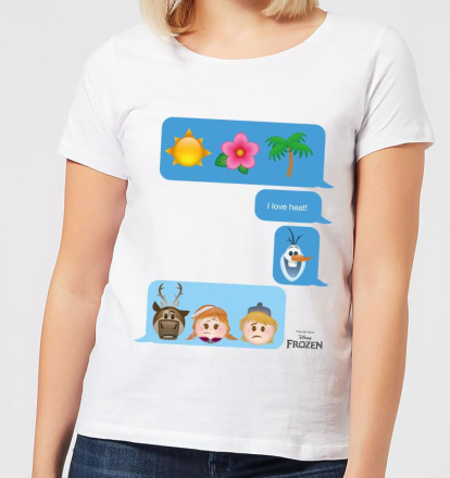 Die Eiskönigin I Love Heat Emoji Damen T-Shirt - Weiß - XXL