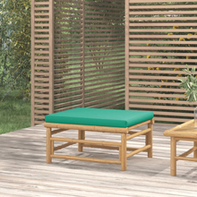 vidaXL Pall för trädgården med grön dyna bambu
