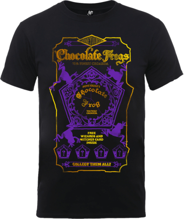 Harry Potter Honeydukes Purple Chocolate Frogs Men's Black T-Shirt - XXL