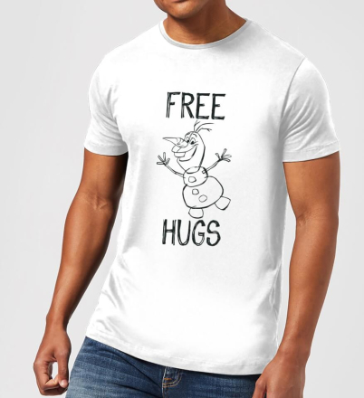 Disney Frozen Olaf Free Hugs Men's T-Shirt - White - XL