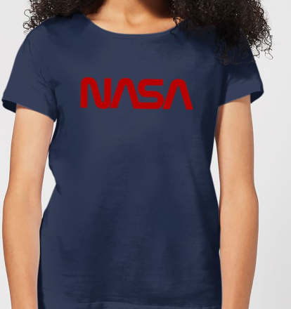NASA Worm Red Logotype Women's T-Shirt - Navy - M