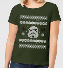 Star Wars Stormtrooper Knit Women's Christmas T-Shirt - Forest Green - S