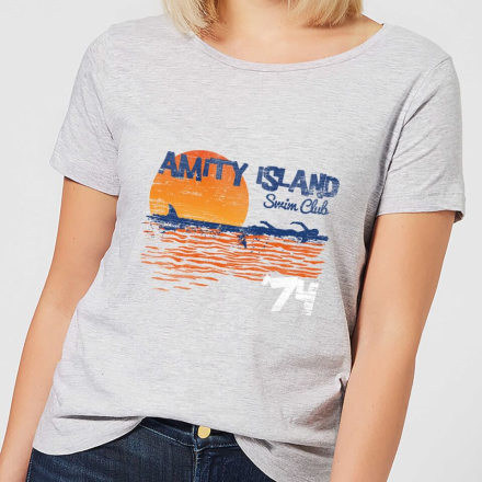 Der Weiße Hai Amity Swim Club Damen T-Shirt - Grau - L