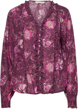 Doreen Blouse Tops Blouses Long-sleeved Purple ODD MOLLY