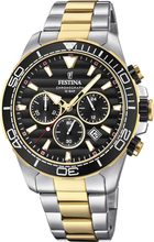 Festina F20363/3 Horloge Prestige Chrono staal zilver- en goudkleurig-zwart 44,3 mm