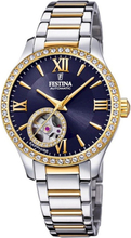 Festina F20486/2 Horloge Automatic staal zilver- en goudkleurig-blauw 33,5 mm