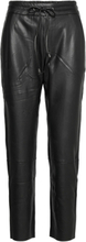 Kavilla Pants 7/8 Bottoms Trousers Leather Leggings-Byxor Black Kaffe