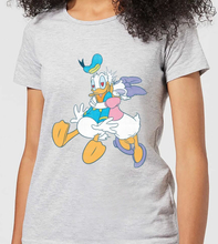 Disney Mickey Mouse Donald Daisy Kiss Women's T-Shirt - Grey - M