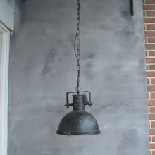 Hanglamp met glas grijs zwart 38 cm