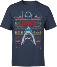 Jaws (Der weiße Hai) Männer Weihnachts T-Shirt - Navy - S