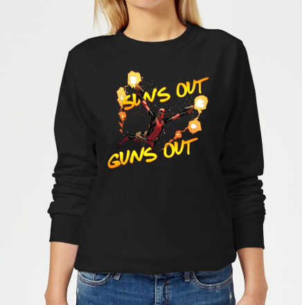 Marvel Deadpool Suns Out Guns Out Women's Sweatshirt - Black - S - Black