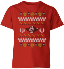 Star Wars Yoda Knit Kids' Christmas T-Shirt - Red - 3-4 Years - Red