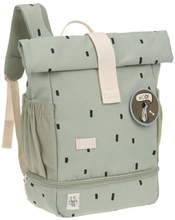 LÄSSIG Mini Rolltop Backpack Happy Print s light olive