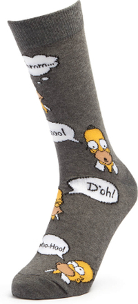 Men's Simpsons Homer Repeat Socks - Charcoal - UK 8-11