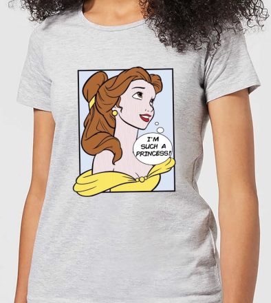 Disney Beauty And The Beast Princess Pop Art Belle Women's T-Shirt - Grey - L