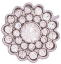 Blingknapp Kristall med ga Silver 15mm - 1 st.