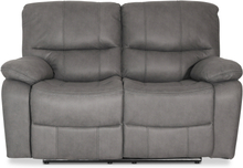 Manhattan biosoffa 2-sits reclinersoffa i grå PU