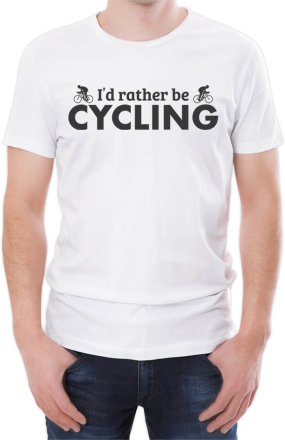 I'd Rather Be Cycling Men's White T-Shirt - XXL