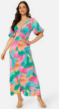 VILA Besta V-Neck Maxi Dress Tigerlily Print:Ley 36