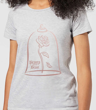 Disney Beauty And The Beast Rose Gold Women's T-Shirt - Grey - S