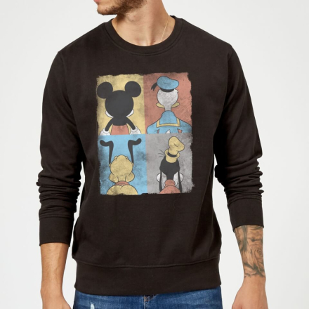 Disney Mickey Mouse Donald Duck Mickey Mouse Pluto Goofy Tiles Sweatshirt - Black - XL