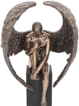Angel's Reflection - Kontemplerende Englefigur i Bronse 26 cm
