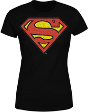 DC Originals Official Superman Crackle Logo Women's T-Shirt - Black - S