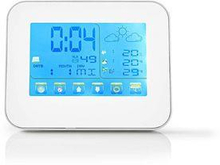 Nedis Väderstation | Inomhus & utomhus | Inklusive trådlös vädersensor | Väderprognos | Tidsdisplay | Färg LCD Display | Alarmklockfunktion