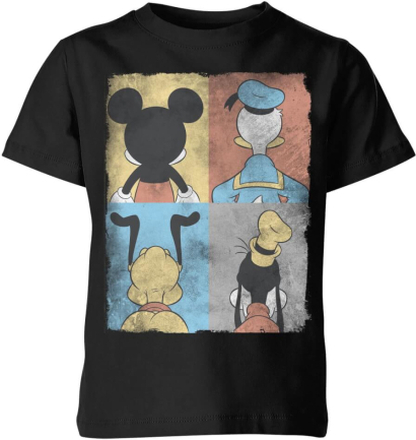 Disney Donald Duck Mickey Mouse Pluto Goofy Tiles Kinder T-Shirt - Schwarz - 7-8 Jahre