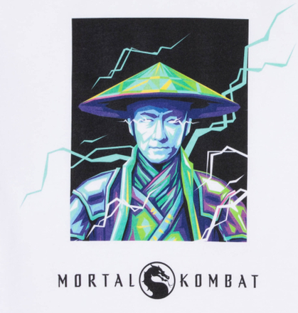 Mortal Kombat Raiden Unisex Ringer T-Shirt - White/Black - XL - White